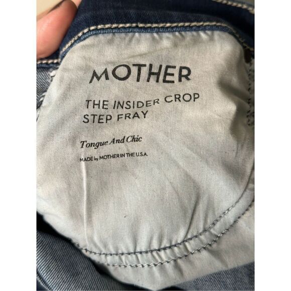 MOTHER Denim The Insider High Rise Crop Step Fray Bootcut Jeans in Tongue and Ch - Picture 9 of 14